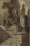 Vue d'un parc, escalier de pierre , vase-Pierre Lelu-Stretched Canvas