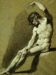 Male Nude, Pencil and Chalk Drawing-Pierre-paul Prudhon-Mounted Giclee Print