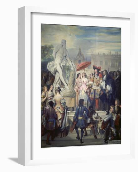 Pierre Puget Showing His Statue of the Milo of Croton to Louis XV, Versailles, 1832-Eugene Devéria-Framed Giclee Print