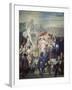 Pierre Puget Showing His Statue of the Milo of Croton to Louis XV, Versailles, 1832-Eugene Devéria-Framed Giclee Print