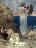 Une femme coiffant, une femme assise-Pierre Puvis de Chavannes-Giclee Print