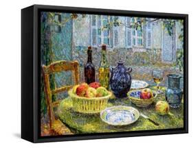 Pierre's Table, 1920-Henri Eugene Augustin Le Sidaner-Framed Stretched Canvas