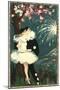 Pierrot and Ballerina with Fireworks-null-Mounted Art Print