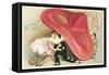 Pierrot and Ballerina with Giant Mask-null-Framed Stretched Canvas