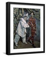 Pierrot and Harlequin (Mardi-Gra), C1888-Paul Cézanne-Framed Giclee Print