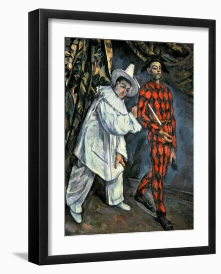 Pierrot and Harlequin (Mardi Gras), 1888-Paul Cézanne-Framed Giclee Print