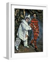 Pierrot and Harlequin (Mardi Gras), 1888-Paul Cézanne-Framed Giclee Print