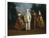 Pierrot and Harlequin-Philippe Mercier-Framed Art Print