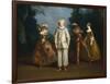 Pierrot and Harlequin-Philippe Mercier-Framed Art Print