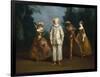 Pierrot and Harlequin-Philippe Mercier-Framed Art Print