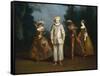 Pierrot and Harlequin-Philippe Mercier-Framed Stretched Canvas