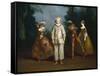 Pierrot and Harlequin-Philippe Mercier-Framed Stretched Canvas