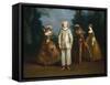 Pierrot and Harlequin-Philippe Mercier-Framed Stretched Canvas