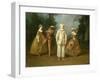Pierrot and Harlequin-Philippe Mercier-Framed Giclee Print