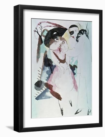 Pierrot and Lady 1913-Auguste Macke-Framed Giclee Print