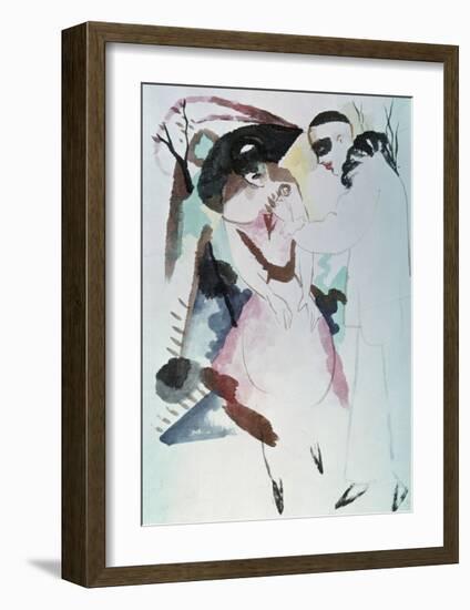 Pierrot and Lady 1913-Auguste Macke-Framed Giclee Print