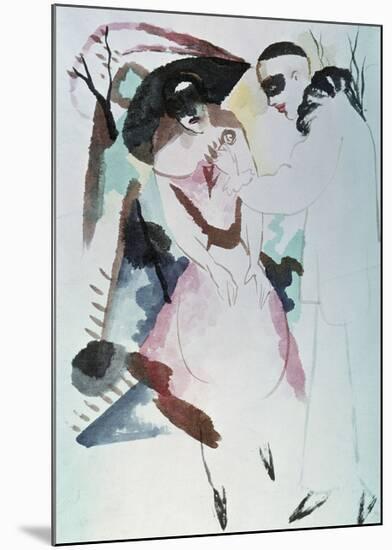 Pierrot and Lady 1913-Auguste Macke-Mounted Giclee Print