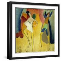 Pierrot and Pierrette, (Oil on Canvas)-Walt Kuhn-Framed Giclee Print