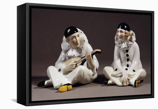 Pierrot and Pierrette, Porcelain, Gotha Manufacture, Thuringia, Germany-null-Framed Stretched Canvas