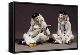 Pierrot and Pierrette, Porcelain, Gotha Manufacture, Thuringia, Germany-null-Framed Stretched Canvas