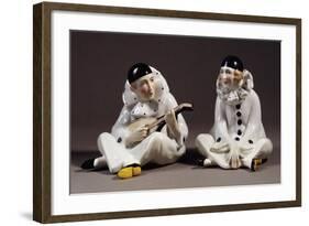 Pierrot and Pierrette, Porcelain, Gotha Manufacture, Thuringia, Germany-null-Framed Giclee Print