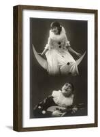 Pierrot and Pierrette with Moon and Lute-null-Framed Art Print