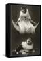 Pierrot and Pierrette with Moon and Lute-null-Framed Stretched Canvas