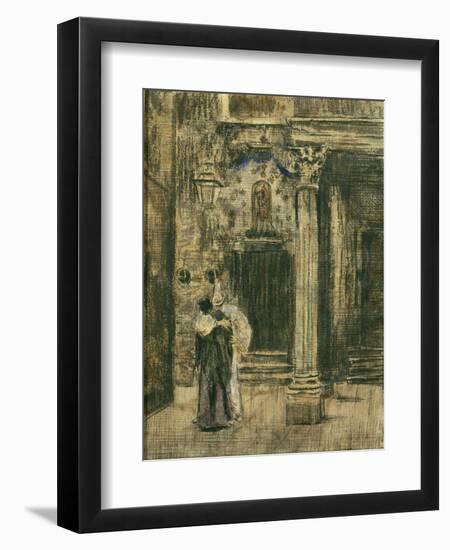 Pierrot and Woman Embracing-Walter Richard Sickert-Framed Premium Giclee Print