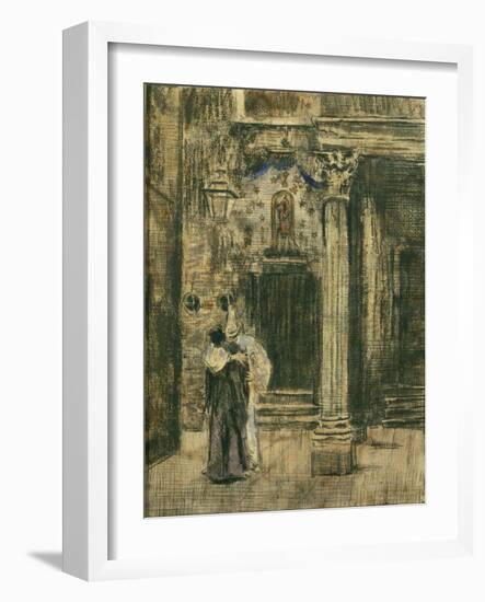 Pierrot and Woman Embracing-Walter Richard Sickert-Framed Giclee Print