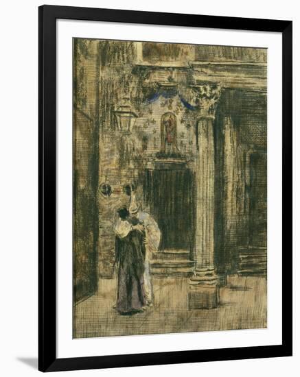 Pierrot and Woman Embracing-Walter Richard Sickert-Framed Giclee Print