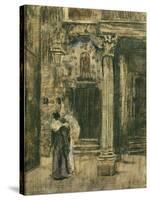 Pierrot and Woman Embracing-Walter Richard Sickert-Stretched Canvas