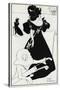 Pierrot as Caddie' Design for a Golf Club Card, 1894-Aubrey Beardsley-Stretched Canvas