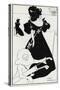 Pierrot as Caddie' Design for a Golf Club Card, 1894-Aubrey Beardsley-Stretched Canvas