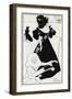 Pierrot as Caddie' Design for a Golf Club Card, 1894-Aubrey Beardsley-Framed Giclee Print