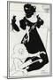 Pierrot as Caddie' Design for a Golf Club Card, 1894-Aubrey Beardsley-Mounted Giclee Print