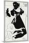 Pierrot as Caddie' Design for a Golf Club Card, 1894-Aubrey Beardsley-Mounted Giclee Print