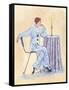 Pierrot at a Table-Judy Mastrangelo-Framed Stretched Canvas