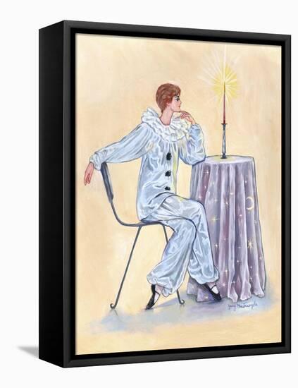 Pierrot at a Table-Judy Mastrangelo-Framed Stretched Canvas