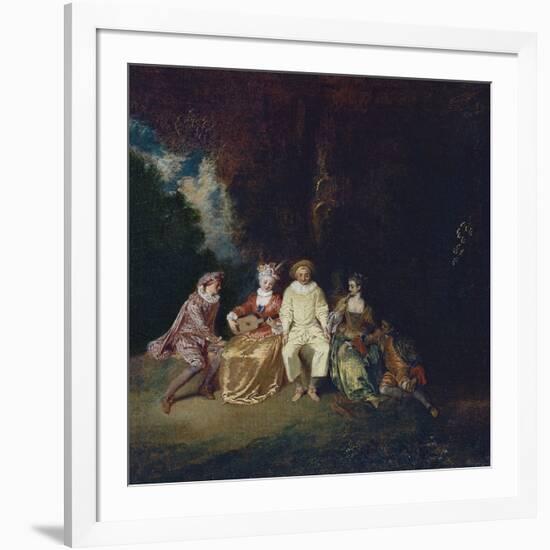 Pierrot Content, Ca 1712-Jean Antoine Watteau-Framed Giclee Print