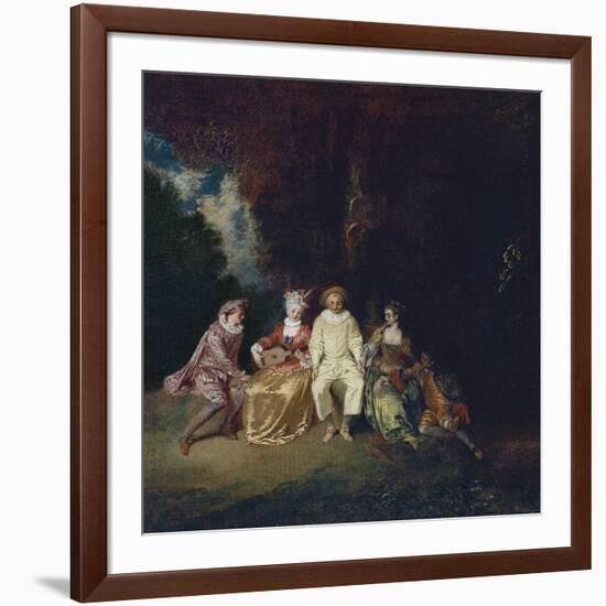 Pierrot Content, Ca 1712-Jean Antoine Watteau-Framed Giclee Print
