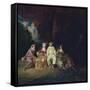 Pierrot Content, Ca 1712-Jean Antoine Watteau-Framed Stretched Canvas