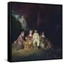 Pierrot Content, Ca 1712-Jean Antoine Watteau-Framed Stretched Canvas