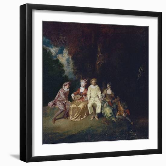 Pierrot Content, Ca 1712-Jean Antoine Watteau-Framed Giclee Print