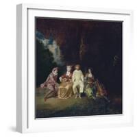 Pierrot Content, Ca 1712-Jean Antoine Watteau-Framed Giclee Print