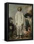 Pierrot, dit autrefois Gilles-Jean Antoine Watteau-Framed Stretched Canvas