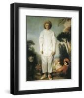 Pierrot, Gilles-Jean Antoine Watteau-Framed Premium Giclee Print