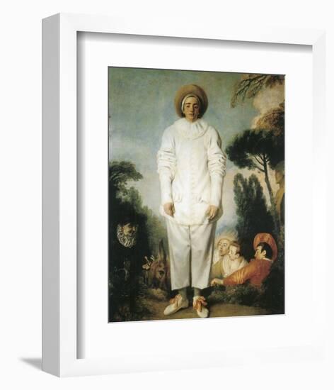 Pierrot, Gilles-Jean Antoine Watteau-Framed Premium Giclee Print