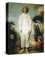 Pierrot, Gilles-Jean Antoine Watteau-Stretched Canvas