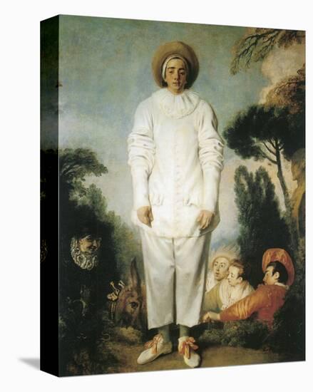 Pierrot, Gilles-Jean Antoine Watteau-Stretched Canvas