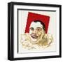 Pierrot in White Ruffle Collar and Red Face Paint-null-Framed Art Print